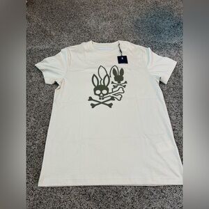 NWT Men’s Psycho Bunny Aussie White Graphic Tee Shirt - Size 4 Small